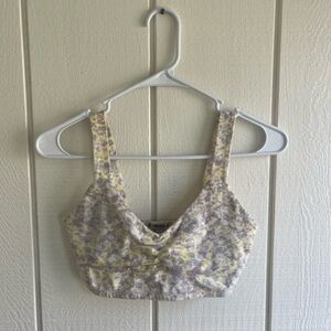 Forever 21 Floral Sports Bra - Yellow and Purple